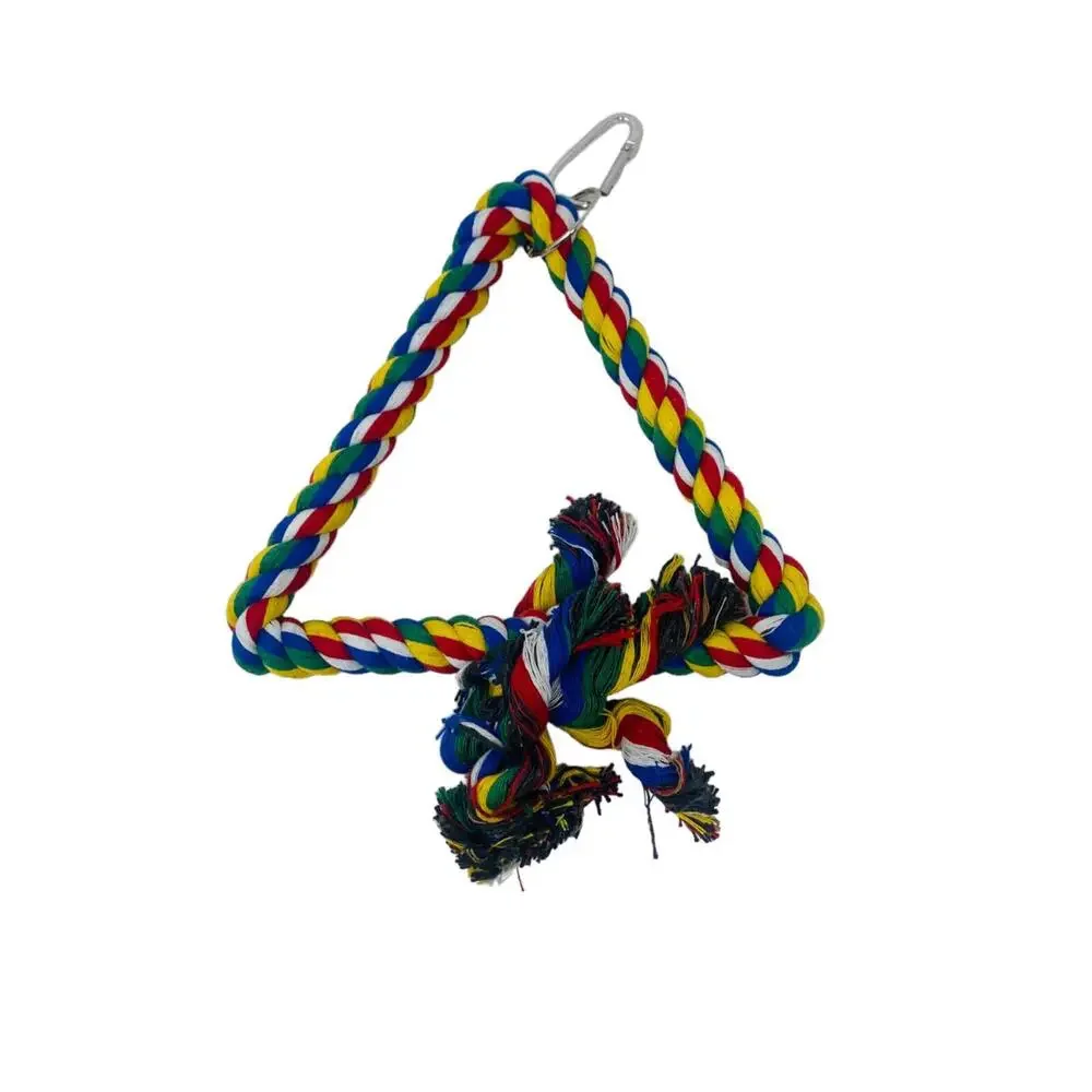 Multicolor Cotton Rope Triangle Toy Swing for Birds Size small 7